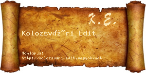 Kolozsvári Edit névjegykártya